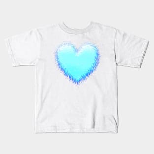 Fluffy Blue Heart Kids T-Shirt